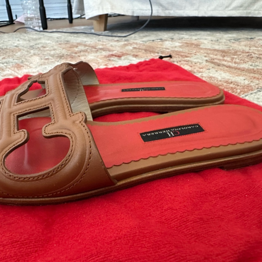 Carolina Herrera Tan Sandals